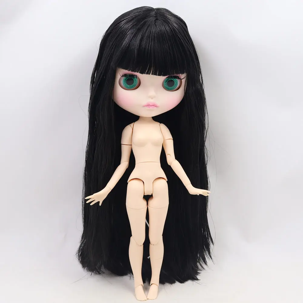 Фото ICY Nude Blyth кукла для серии No. BL9601 черные волосы резные губы матовые лица суставы тела 1/6 bjd №4