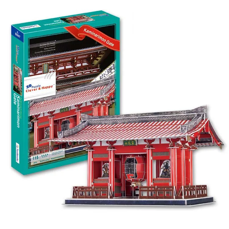 Kaminarimon Gate Развивающие игрушки знаменитая архитектурная модель 3D Пазлы для взрослых Осака Пелес Бран замок Las Ventas игрушки для детей - Цвет: Kaminarimon Gate