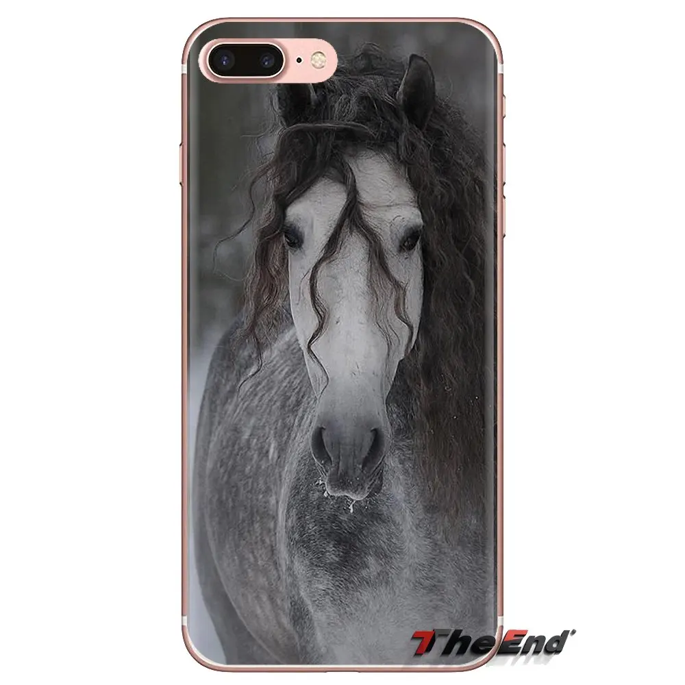 Soft Skin Cover Running Dappled Horse Art Poster For Sony Xperia Z Z1 Z2 Z3 Z5 compact M2 M4 M5 C4 E3 T3 XA Huawei Mate 7 8 Y3II |