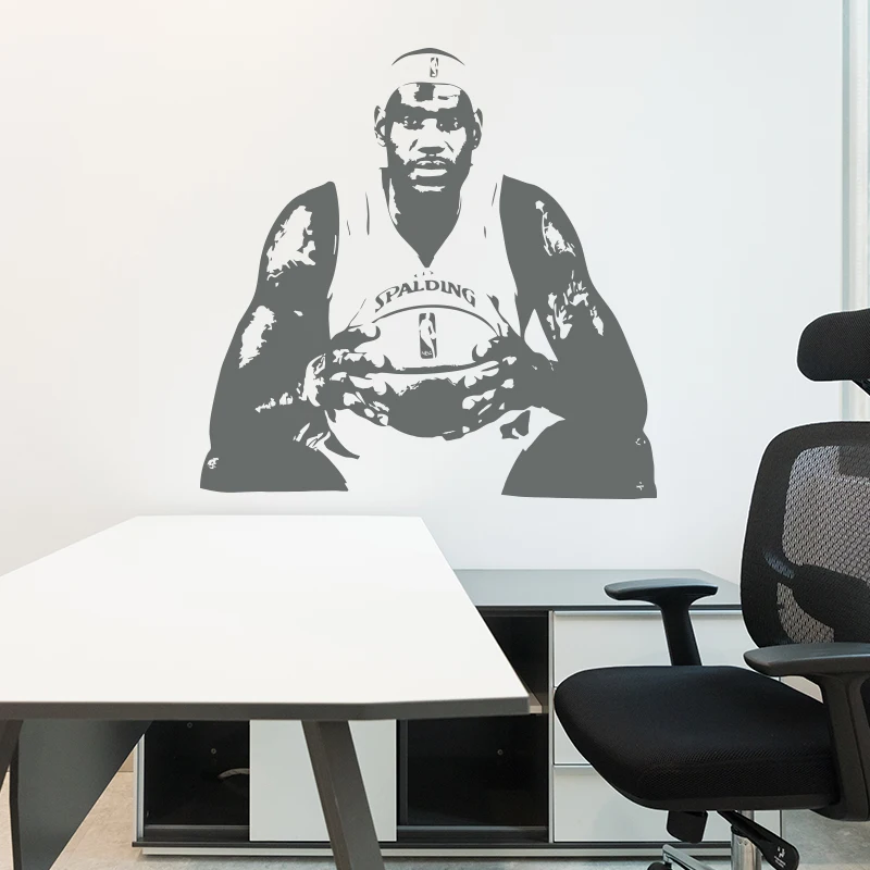 LeBron James, виниловые наклейки на стену, сделай сам, домашний декор, НБА, баскетболисты, Наклейки на стены, спортивная звезда, для детей, гостиной