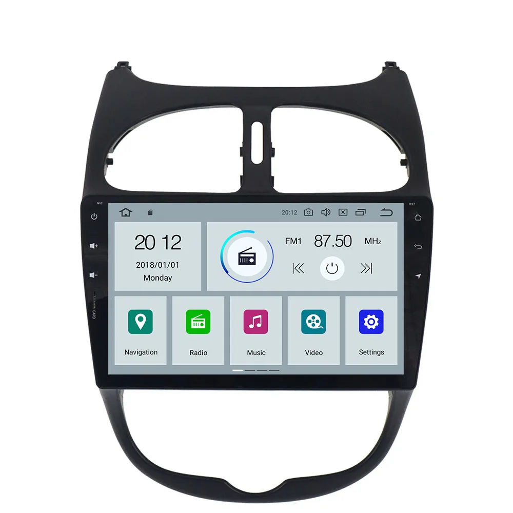 Aotsr Android 9 0 GPS навигация автомобильный без DVD плеера для Peugeot 206 2000 2016 мультимедийный