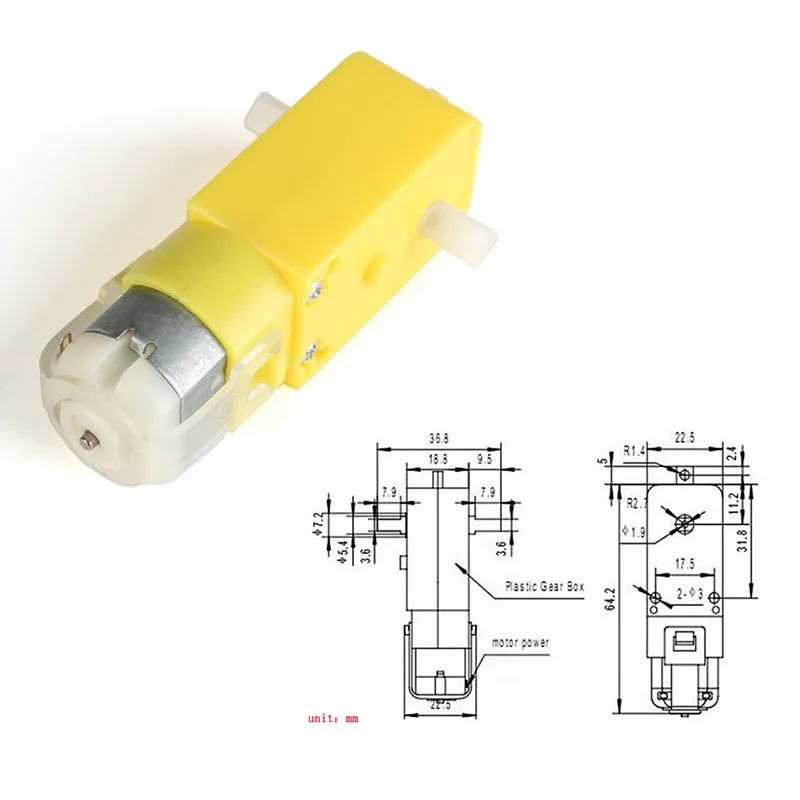 DC TT Motor 130motor with the wheel Smart Car Robot Gear for Arduino DIY Kit 1pcs motor+1pcs 65mm | Обустройство дома
