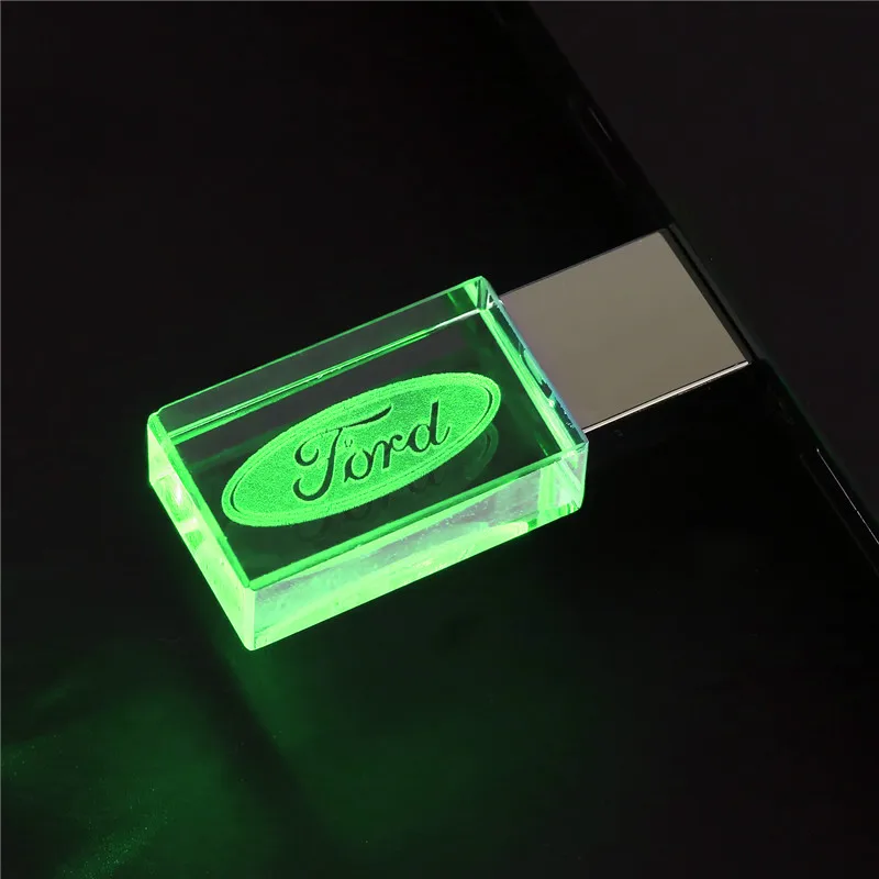 green JASTER Ford crystal+ металлический USB флеш-накопитель 4 ГБ 8 ГБ 16 ГБ 32 ГБ 64 ГБ 128 Гб Внешняя карта памяти u диск - Цвет: green