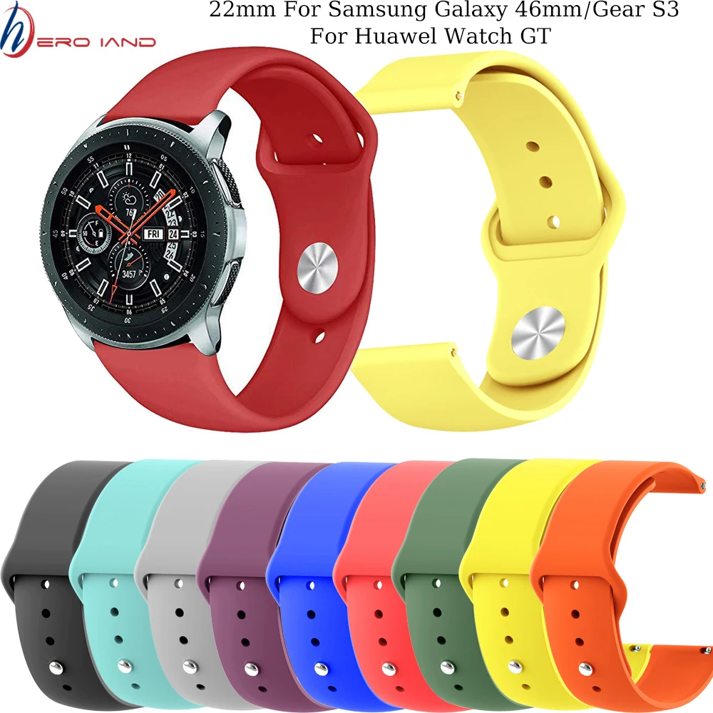 22 мм спортивные силиконовые часы ремешок S2 для Samsung Gear S3 Classic Frontier Galaxy Watch 46 Correa Amazfit