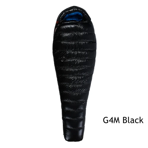 Aeismax G1-G5 Сращивание Мумия спальный мешок 95% белый гусиный пух Сверхлегкий перегородка дизайн кемпинг FP800 - Цвет: G4 M Black