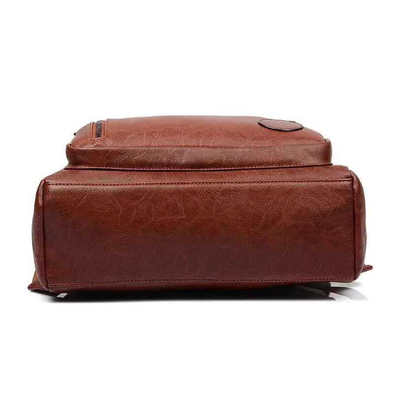 Men Vintage Leather Backpack Travel Laptop Luxury Backpacks Purse School Clear PU Bookbag Retro Back Bag Pack Bagpack sac a dos | Багаж и