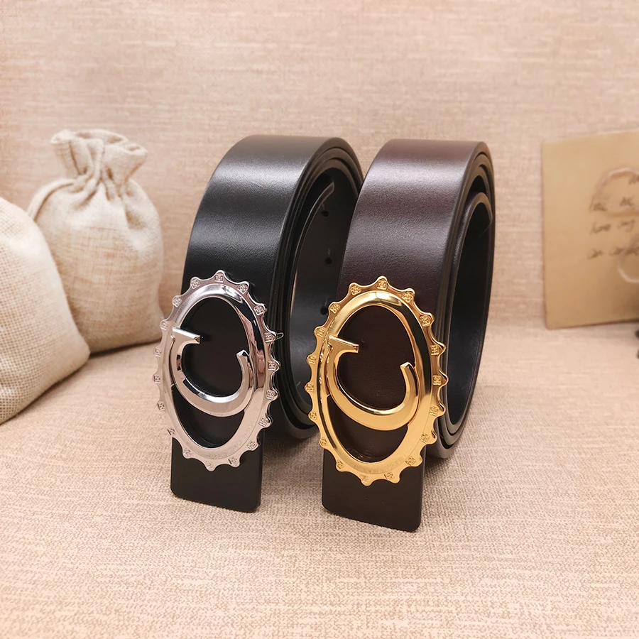 

2020 Ciartuar luxury fashion Strap men women belt high quality genuine leather of cowskin for trousers gold buckle free shipping