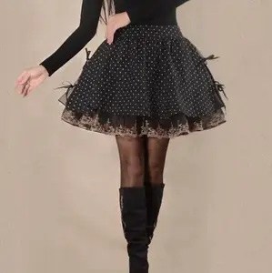 Юбка женская кружевная из органзы, размера плюс xxxl