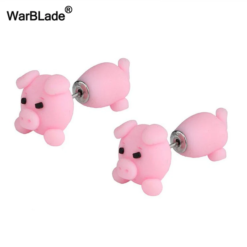 WarBLade 10 пар 3D серьги-гвоздики в виде собаки Мода ручная работа Полимерная Панда Свинья цветок серьга в виде динозавра для женщин ювелирные изделия