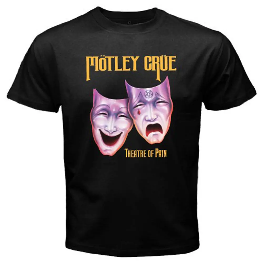 Новый MOTLEY CRUE театр боли металл рок-группа Для мужчин черный футболка Размеры S-3XL