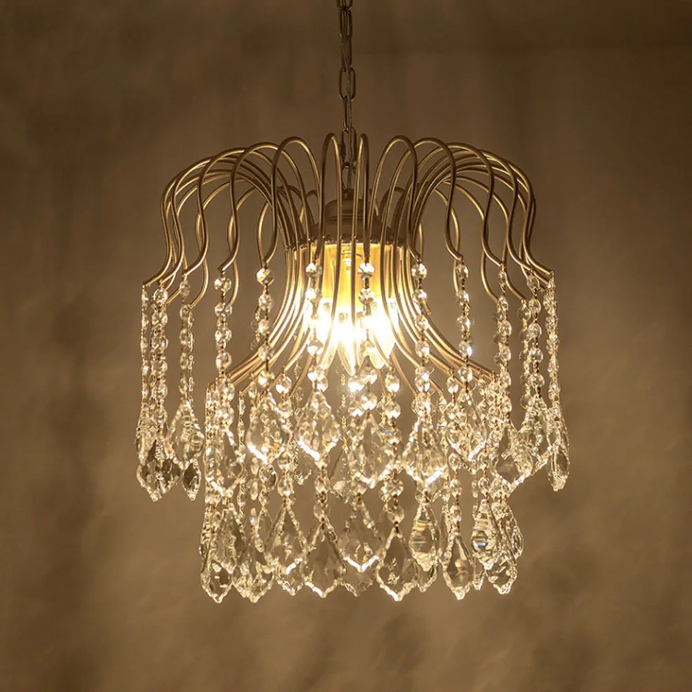 

American Crystal Light French Aisle Light Chandelier Restaurant Corridor Bedroom Entrance Light