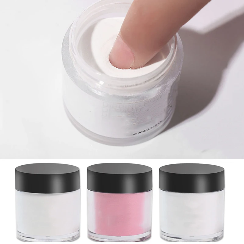 

10ml Dipping Nail Powder Without Lamp Cure Natural Dry Nude Color White/Clear/Pink Dip Powder Nail Art Decoration For DIY Nails