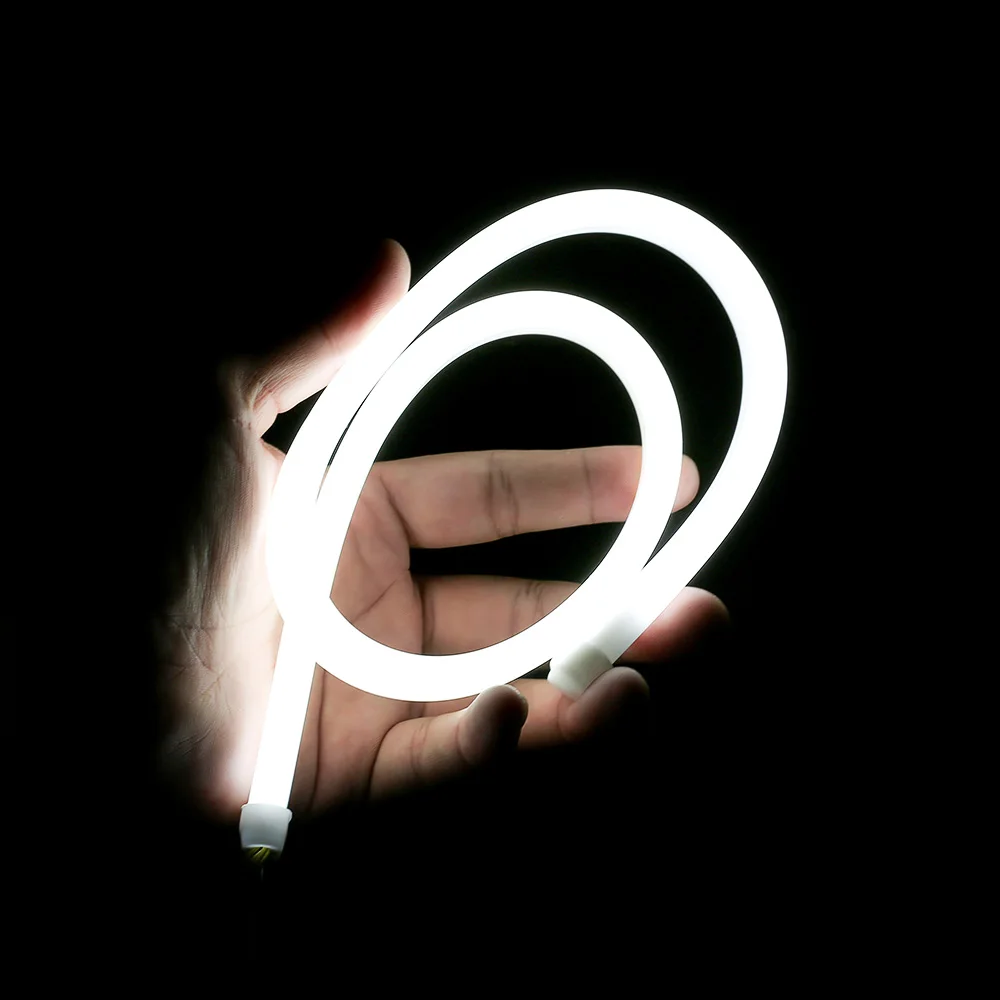 бегущий поворотник 2 шт. течет светодио дный DRL трубки 60 см световод мягкие