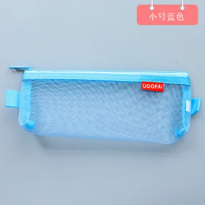 blue Прозрачный папка для документов мешок карандаша застежки-молнии Карандаш сумка, школьные принадлежности стационарный - Цвет: blue