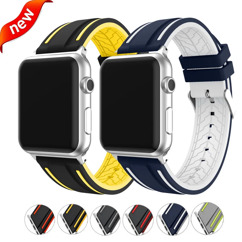 Мягкий силиконовый ремешок для apple watch band 40 мм и браслет 44 спортивный iwatch 42 серия 4 3