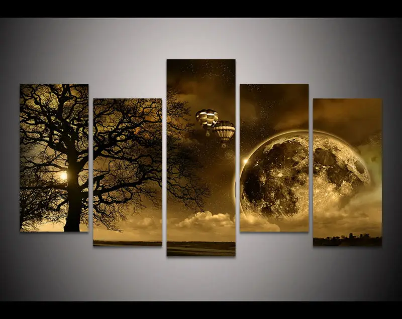 HD с природа пространства крутой волшебный картина Луной на холсте украшение
