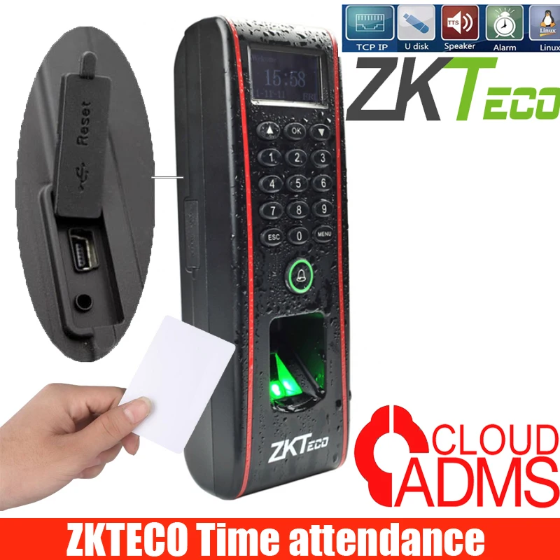 ZK IP65 Водонепроницаемый TF1700 дактилоскопический контроль доступа с RFID кард-ридером TCP/IP биометрический дактилоскопический контроль доступа к двери