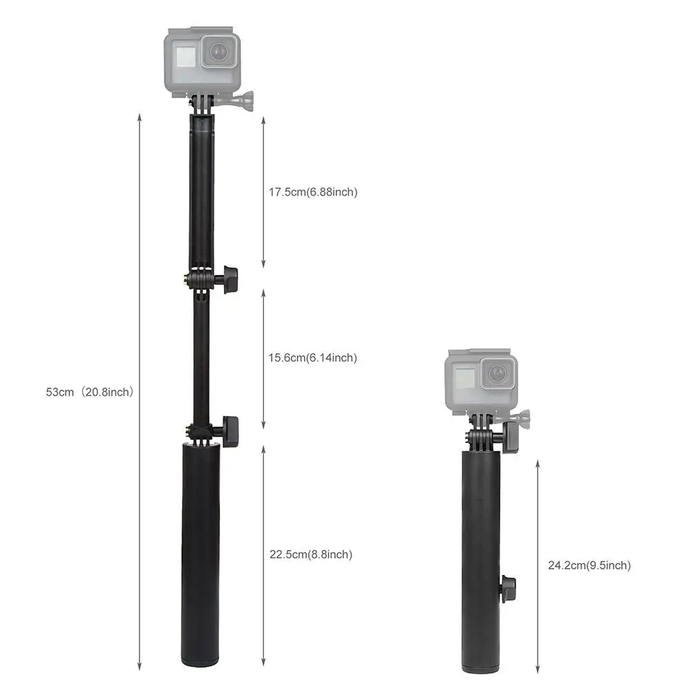 3 сторонний водонепроницаемый монопод селфи Палка для Gopro Hero 7 6 5 Black Xiaomi Yi 4K SJ4000