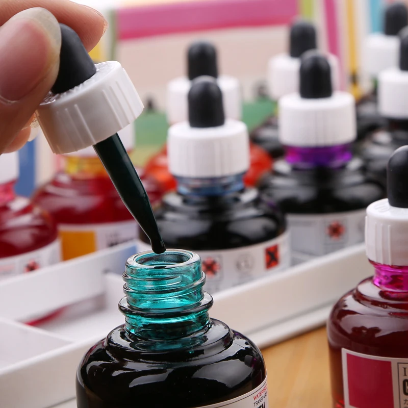 Новый продукт водостойкие comics акварельные чернила пигментные 12 цветов 30 мл