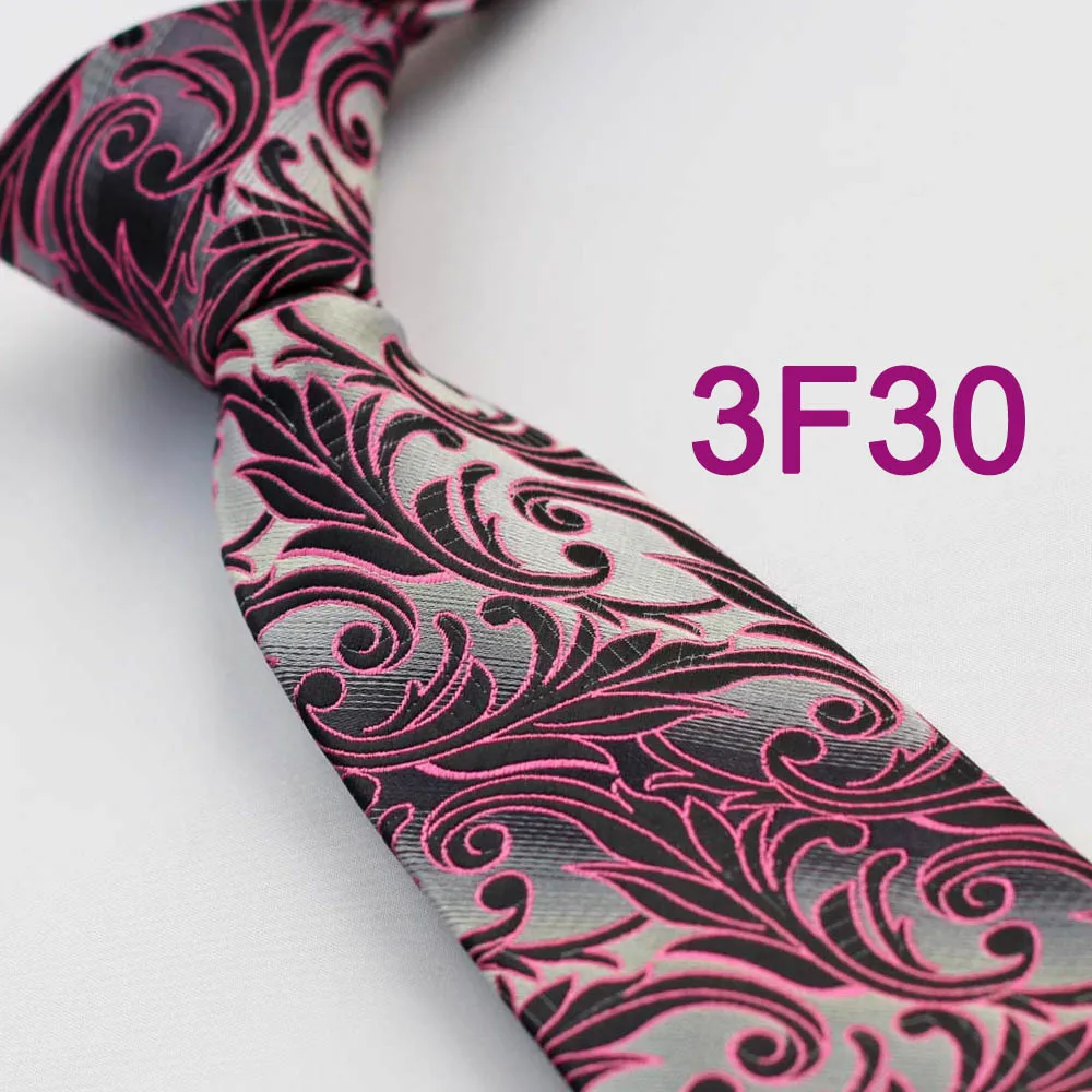 YIBEI мужские галстуки ретро серебристо серый с фуксия цветочные тканые шелковый