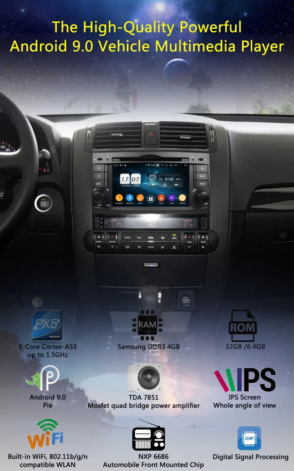 " ips Octa 8 ядерный 4 Гб ОЗУ+ 64 Гб ПЗУ Android 9,0 Автомобильный DVD Радио gps Navi для Kia Mohave Borrego 2008- DSP CarPlay Parrot BT