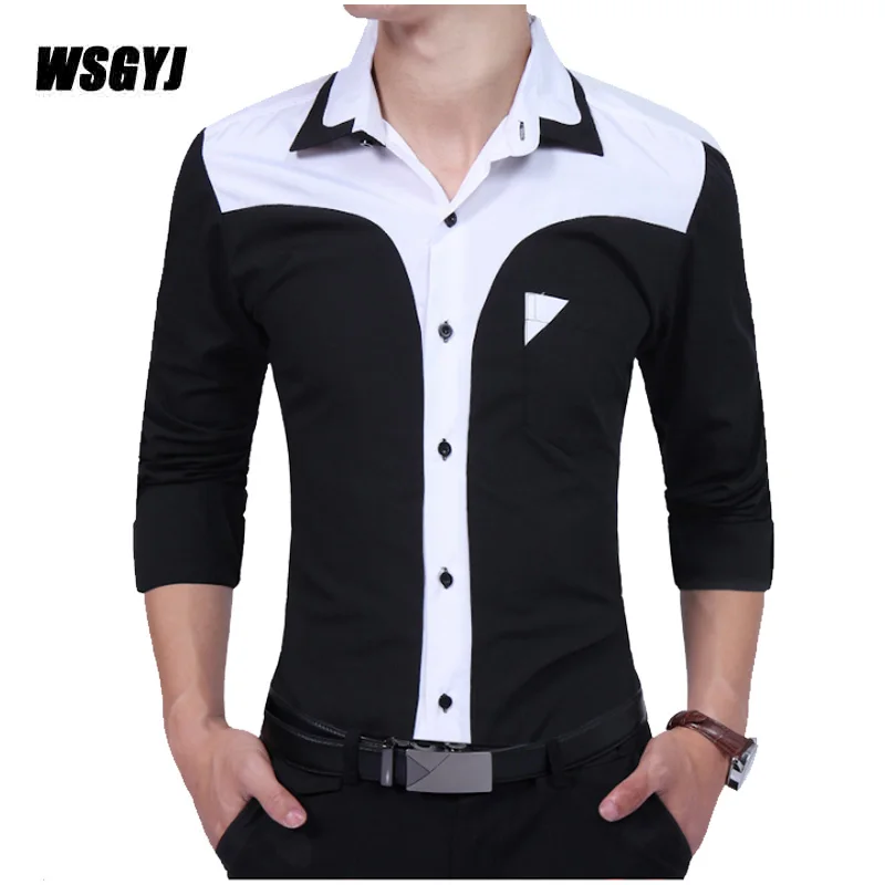 Мужская одежда Camisa Masculina 2017 Весенняя рубашка с длинными рукавами деловая