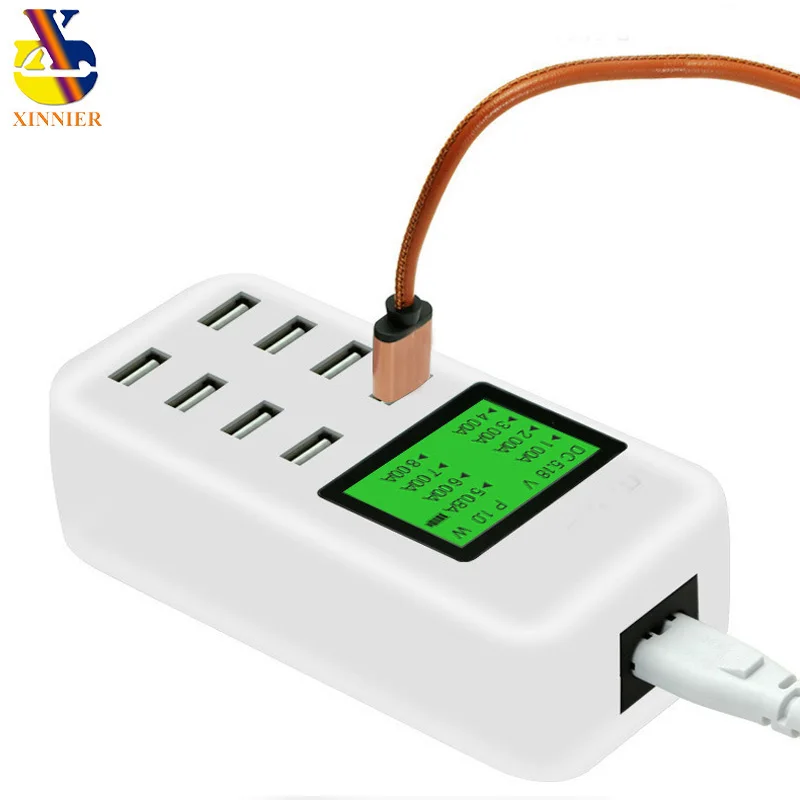 8 портовое USB настенное зарядное устройство для путешествий с ЖК цифровым