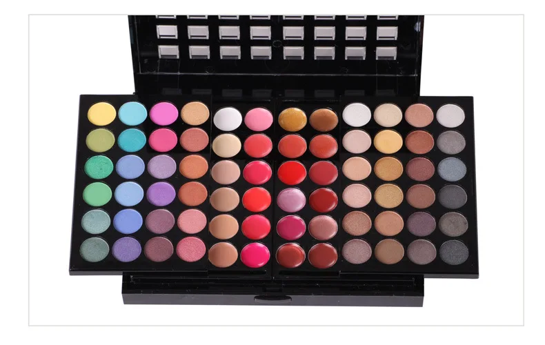 Новинка 78 полноцветный Pro макияж установить комплект для век блеск губ палитра