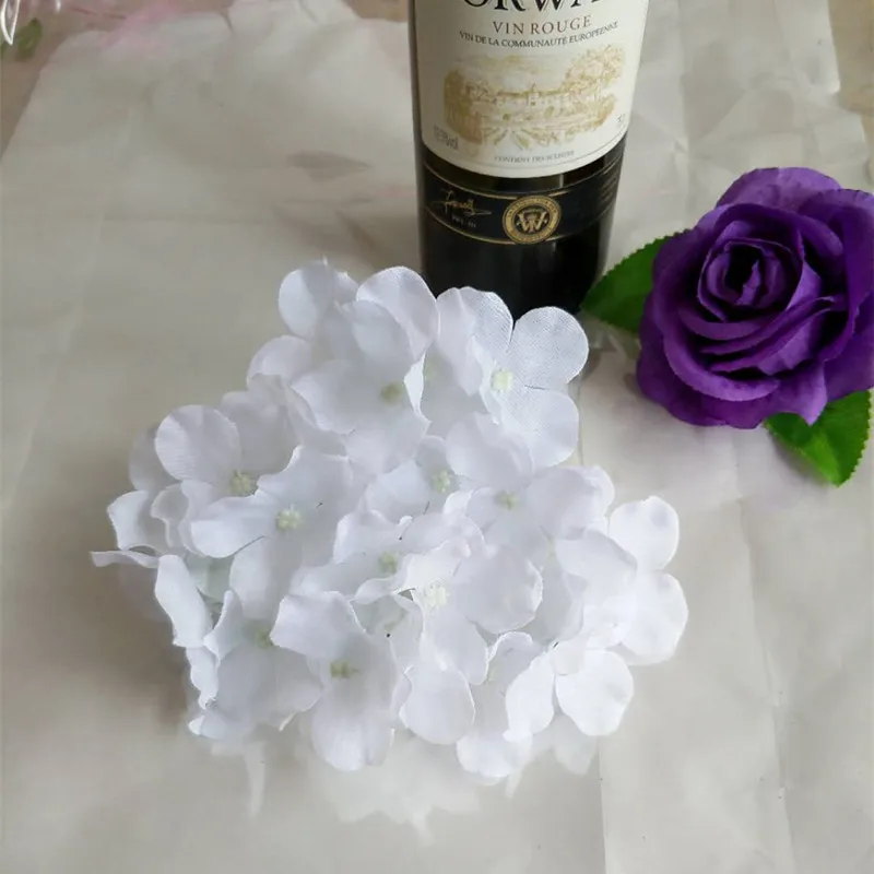 

100pcs/lot Colorful Decorative Flower Head Artificial Silk Hydrangea DIY Home Party Wedding Arch Background Wall Decoration