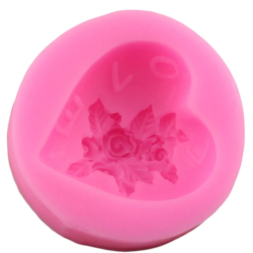 Силиконовая форма 3D в форме сердца розы цветка сахарного ремесла формы для