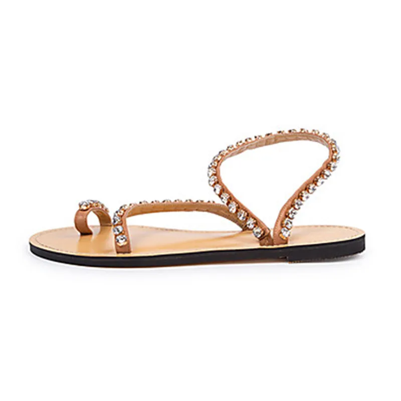 Женские сандалии на плоской подошве летние сандалии-гладиаторы с клипсой | Обувь