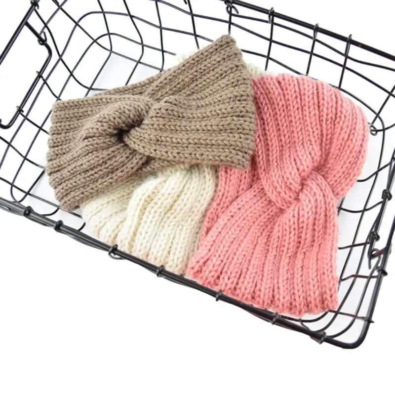 

2019 New Solid Crochet Knitting Woolen Headbands Winter Women Bohemia Weaving Cross Headbands Popular Hairbands Vintage Elastic