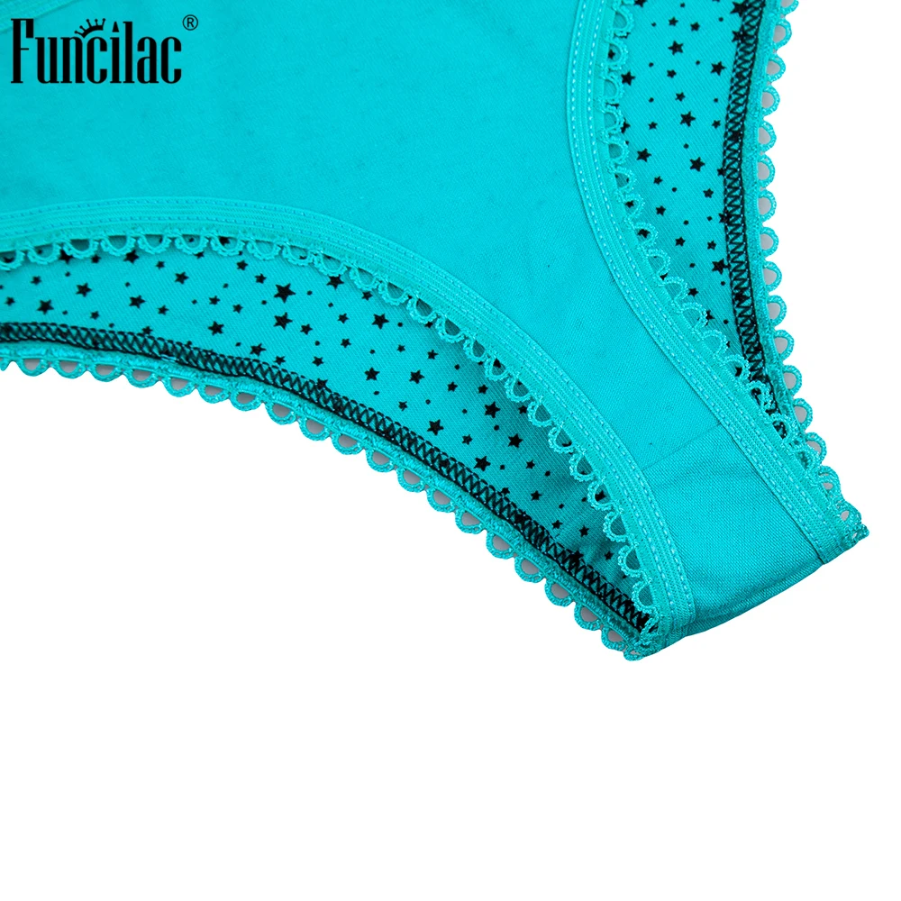 FUNCILAC/женские сексуальные кружевные хлопковые трусики танга нижнее белье для