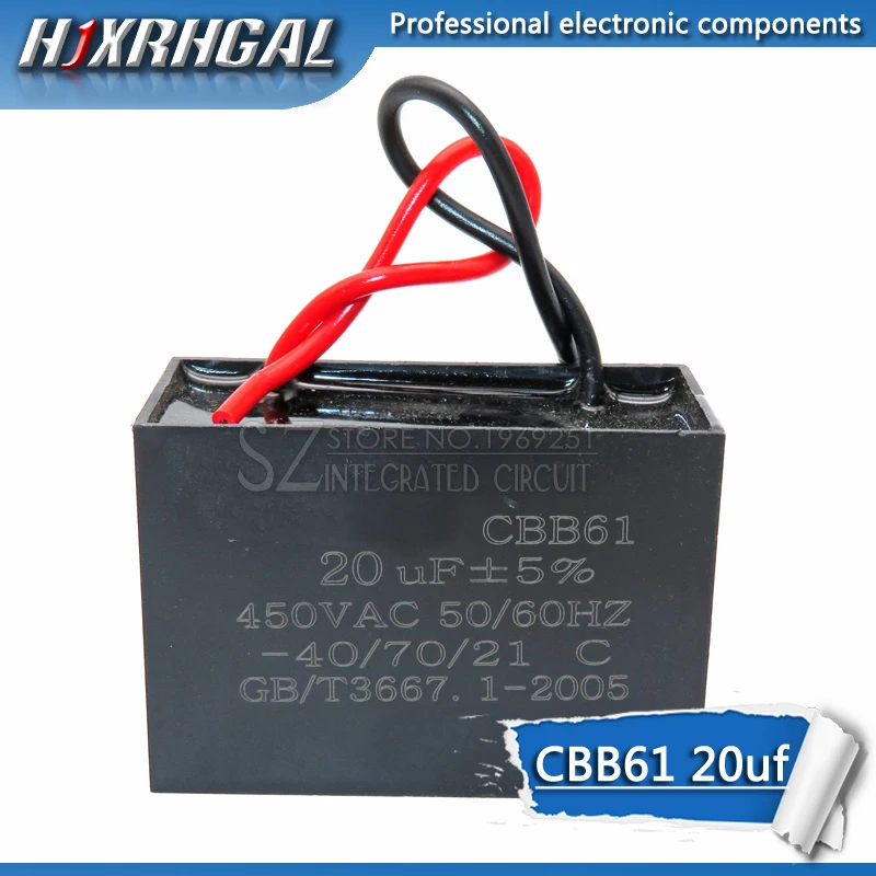 1 шт. CBB61 20 мкФ конденсатор подвесной вентилятор soot мотор кондиционер 450 в