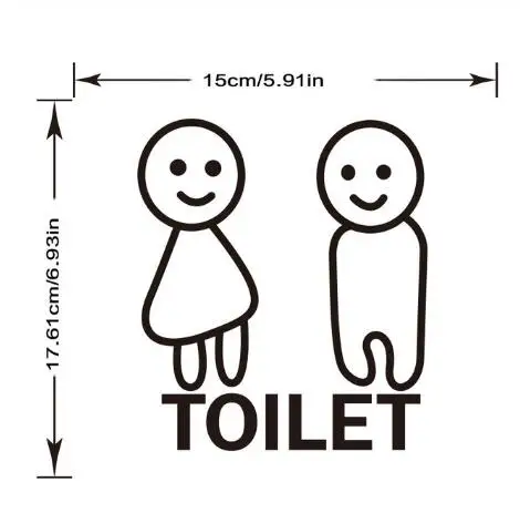 

Wall Sticker for Toilet Door Waterproof Stickers Bathroom Decor house Family Home Decoration mural WC wallpaper