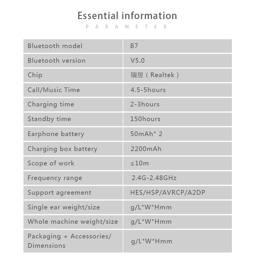 Bluetooth гарнитура 5 0 Беспроводные стереонаушники спортивные наушники с зарядным