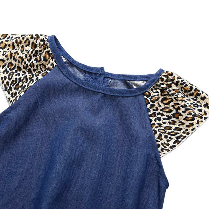 3Pcs Baby Set Newborn Girls Rompers Infant Flare Sleeve Cotton Leopard Print Shorts Headband Clothes Sets | Мать и ребенок