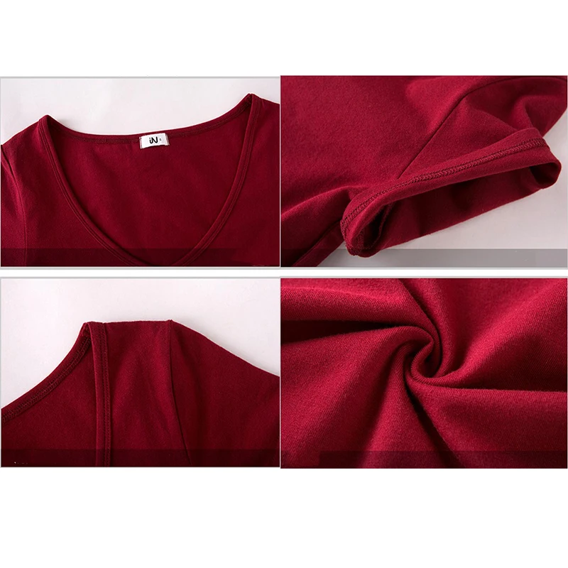 

Oukytha 2018 new summer short sleeve women's cotton T shirt basic bottom V- neck trending top tees