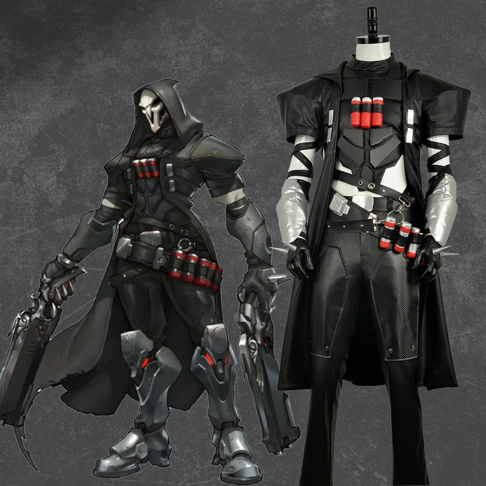 OW над и смотреть обида герой Reaper Battleframe Косплей Костюм для плащ для взрослых Хэллоуин карнавал(версия A& версия B