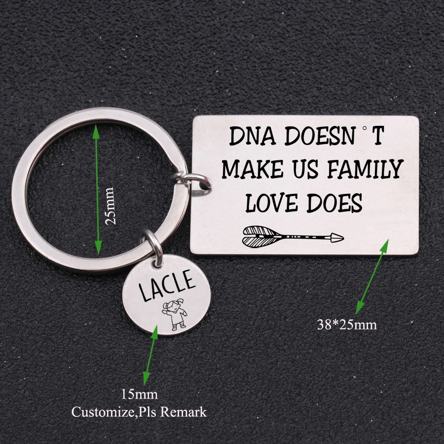 Key Chain&quotDNA Doesn't Make Us Family Love Does&quotStep Parent Gift Pendant Step Mom Dad Private Custom Name Keyring | Украшения и