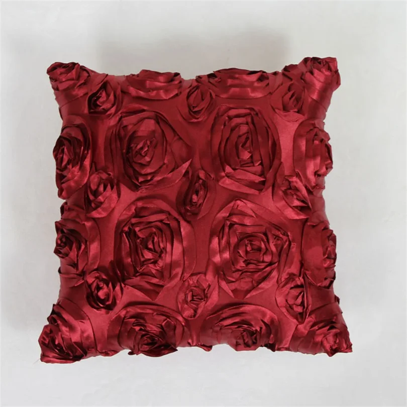 Модные 3D розы шелковистые Декоративные Чехлы на подушку Диван Подушка для