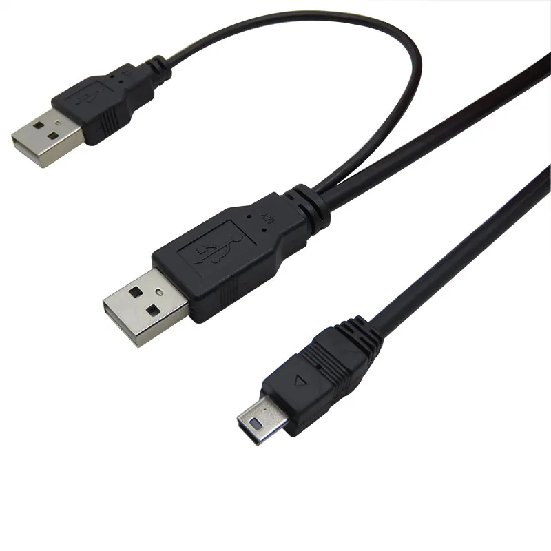 Usb 2 0 A к Mini 5 Pin кабель для передачи данных Шнур с внешним кабелем питания