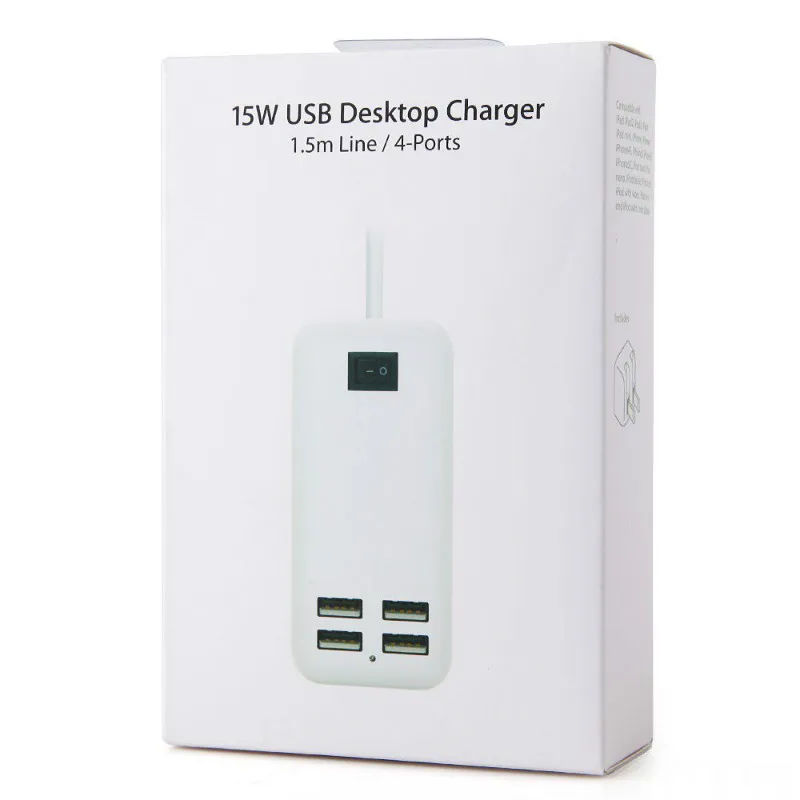 5V3A 4 порта быстрое зарядное устройство USB адаптер для переносного сетевого
