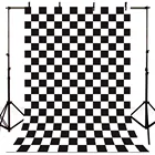 Фон для фотосъемки новорожденных винтажный шахматный Фотофон для фотостудии черно-белый квадратный сетчатый фон