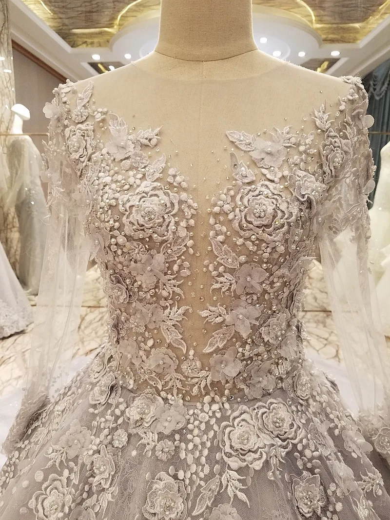 2017 Backlake 100% Real Photos A-Line Beading Appliques Lace Bridal Gowns Chapel Train Wedding Dresses Vestido de Noiva | Свадьбы и
