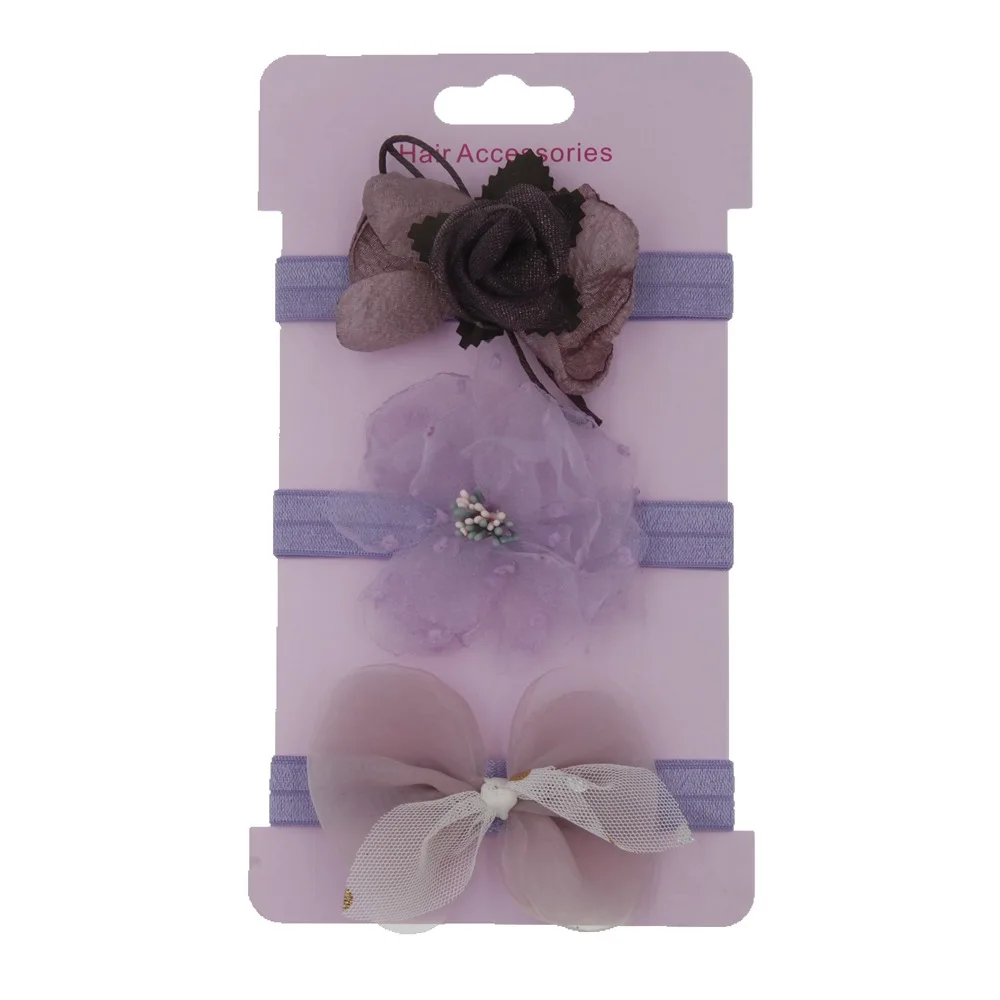 

Nishine 3pcs/lot Chiffon Lace Bows Headband Newborn Baby Girls Elastic Princess Hairbands Flower Headwear Gifts Sets