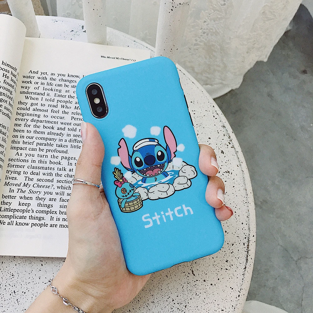 2 Милый чехол для iPhone X, XR, XS, MAX, 7, 8, 6, 6s plus, мультфильм, Стич, матовый, imd, мягкий силиконовый чехол для телефона - Цвет: 2
