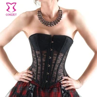 gothic corpetes e espartilhos sexy lingerie overbust push up waist trainer corset black lace corsage corselet preto for women