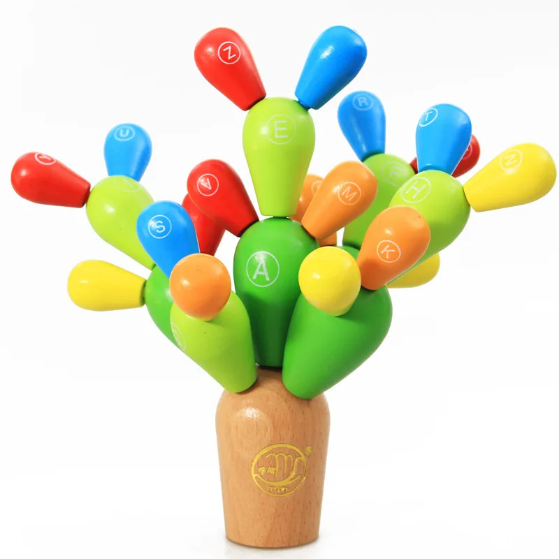 

Kids Creative Mosaic Toy Gifts Children Prickly Pear Cactus Wooden Blocks Children Mosaic Educational Assembling Demolition Toys