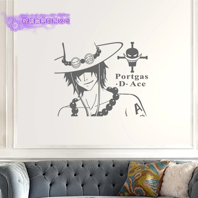 Цельные виниловые наклейки на стену Ace декоративные украшения для дома аниме